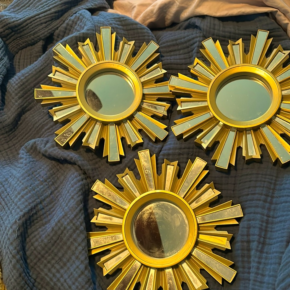 3 Sunburst Wall Mirrors